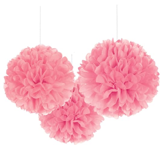 16&#x22; New Pink Fluffy Decorations, 6ct.